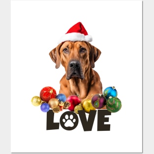 Rhodesian Ridgeback Christmas LOVE Posters and Art